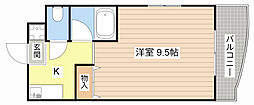 カルテットコボリC棟 1Kの間取図画像