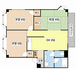 JR東海道・山陽本線 南彦根駅 徒歩27分の賃貸アパート 2階3DKの間取り