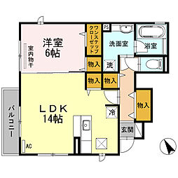 Ｓｏｌａｎａ 1階1LDKの間取り