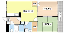 レジデンス・ヒロ 1階2LDKの間取り