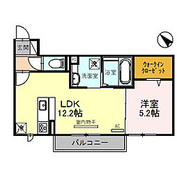 メゾンシャトーベルロード 3階1LDKの間取り