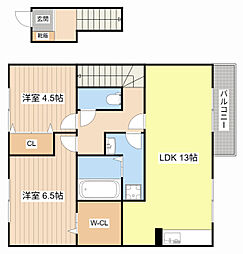 エターナル・グレイス 2階2LDKの間取り