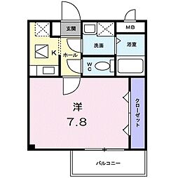 メゾン・プラティーク 1階1Kの間取り