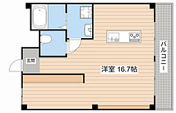 カサベルデ 4階ワンルームの間取り