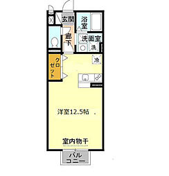 over book 2階ワンルームの間取り