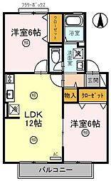 シャルムますだ 2LDKの間取図画像