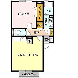ドゥ・フォルティ 1LDKの間取図画像