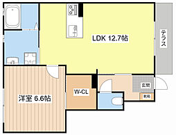 シャーメゾンプランドール 1LDKの間取図画像