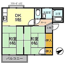 カーサカタタ 2DKの間取図画像