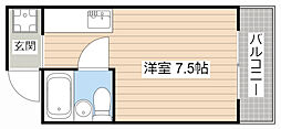 シャトレービルディング ワンルームの間取図画像