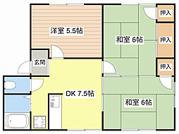 lagracedeux 2DKの間取図画像