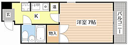フラットBe-ONE 1Kの間取図画像