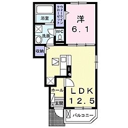 グランド ソレイユ 1LDKの間取図画像