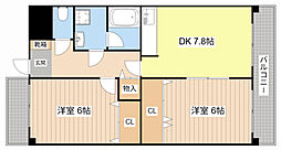 ルミエール2 2DKの間取図画像