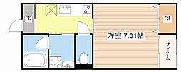レジーナ 2階1Kの間取り