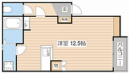 esハイツ壱番館 1階ワンルームの間取り