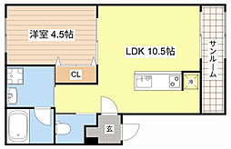 間取図画像 1LDK