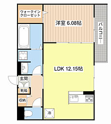 カーサセレーノ 1LDKの間取図画像