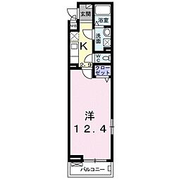 フォレストパーク八番館 1Kの間取図画像