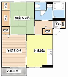 グロワールA 2Kの間取図画像