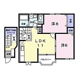 カルフール2 2LDKの間取図画像