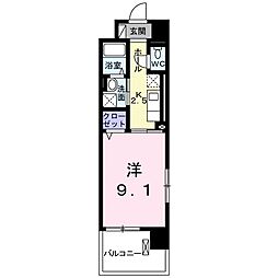 シャロミエール 1Kの間取図画像