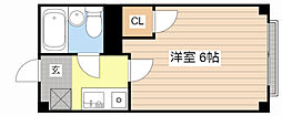 松田ハイツ 1Kの間取図画像