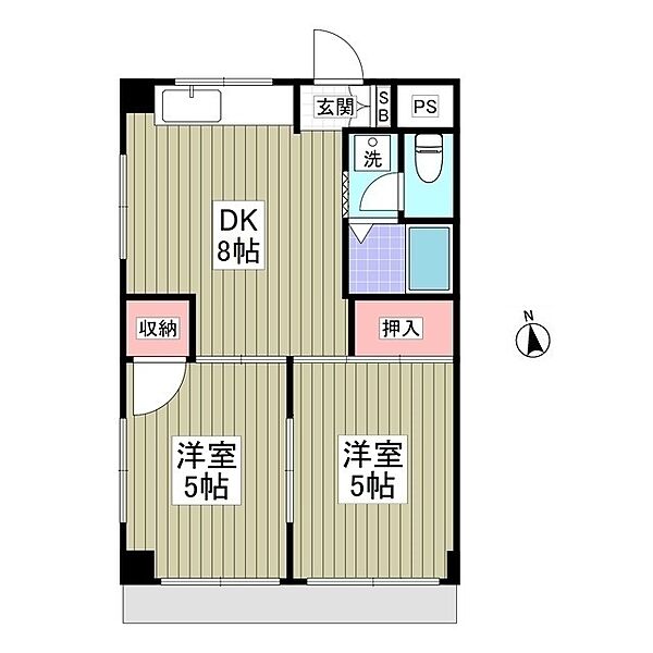 ハイアメージュ 205｜埼玉県さいたま市北区日進町2丁目(賃貸マンション2DK・2階・39.50㎡)の写真 その2