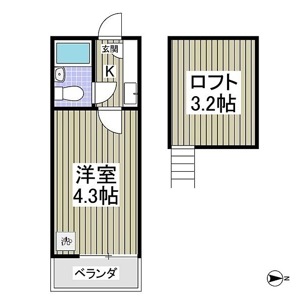 アイビー 212｜埼玉県朝霞市宮戸2丁目(賃貸アパート1K・2階・10.40㎡)の写真 その2