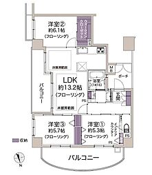 アルファステイツ須佐野公園 3LDKの間取図画像