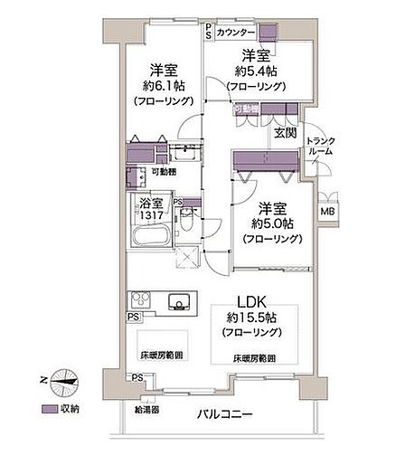 3LDK 間取り