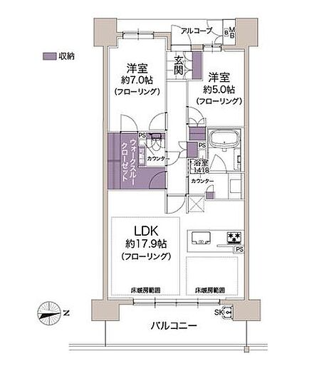 2LDK 間取り