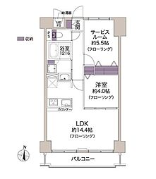 ライオンズマンション上本町石ヶ辻 1SLDKの間取図画像