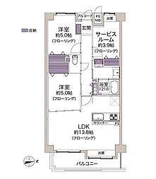 ファミール塚口 2SLDKの間取図画像