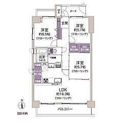 グランドメゾン中津 3LDKの間取図画像