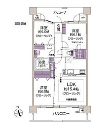 ライオンズスクエア鶴見緑地 3LDKの間取図画像