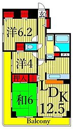 ソアーヴェ日暮里 6階3LDKの間取り