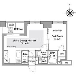 コンフォリア・リヴ文京護国寺 1LDKの間取図画像