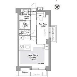 コンフォリア・リヴ文京護国寺 4階1LDKの間取り