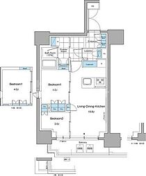 ルフォンプログレ本郷三丁目 10階2LDKの間取り