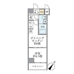 ジオエント駒込 1階1DKの間取り