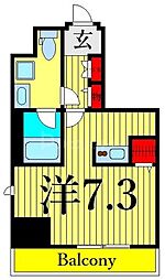 ティモーネ日暮里イースト 7階ワンルームの間取り