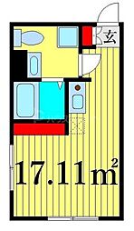 b.o.maison日暮里 3階ワンルームの間取り