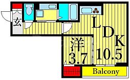 セレスティア東尾久 1階1LDKの間取り