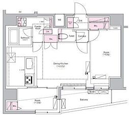 BPRレジデンス田端 13階2LDKの間取り