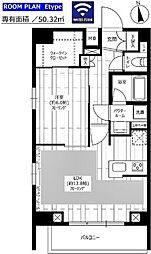 グランドコンシェルジュ新御徒町駅前 14階1LDKの間取り