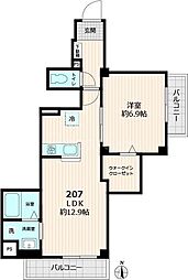 仮称）グレース 2階1LDKの間取り