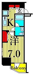 東京メトロ日比谷線 入谷駅 徒歩7分の賃貸マンション 9階1Kの間取り