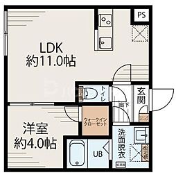 アルファ南千住 4階1LDKの間取り