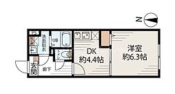 アルファ南千住 4階1LDKの間取り